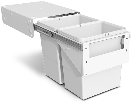 Simplex White kitchen waste bin Clearcut
