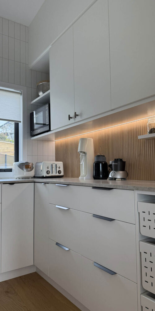 Tanova Ventilated Drawers White in a kitchen