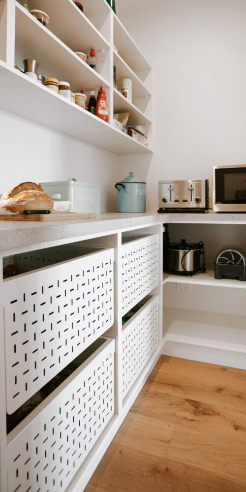 Tanova Ventilated Drawers White in a kitchen