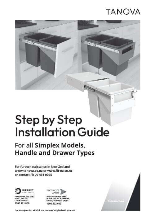 Tanova Simplex Handle and Drawer Types Installation Instructions 2026