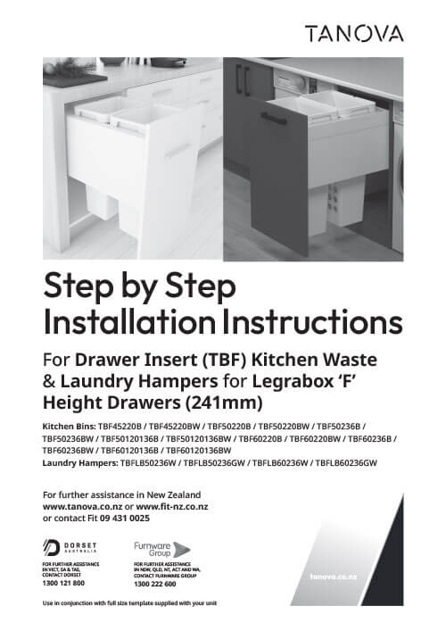 Tanova TBF for Legrabox F Drawer Installation Instructions 2026